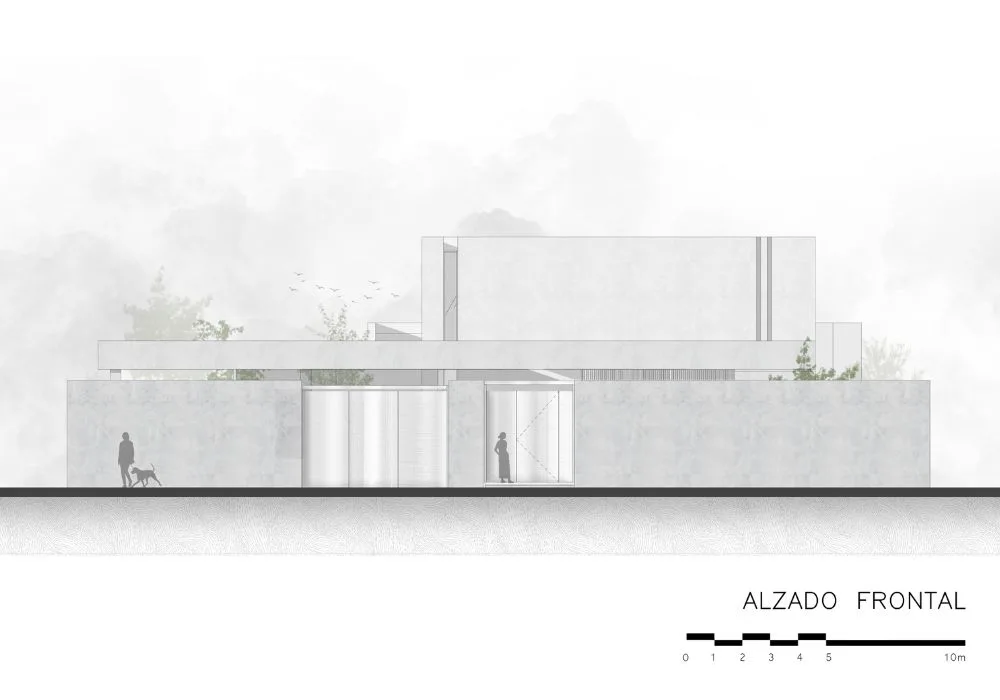 Plano Alzado Frontal del proyecto Casa GL