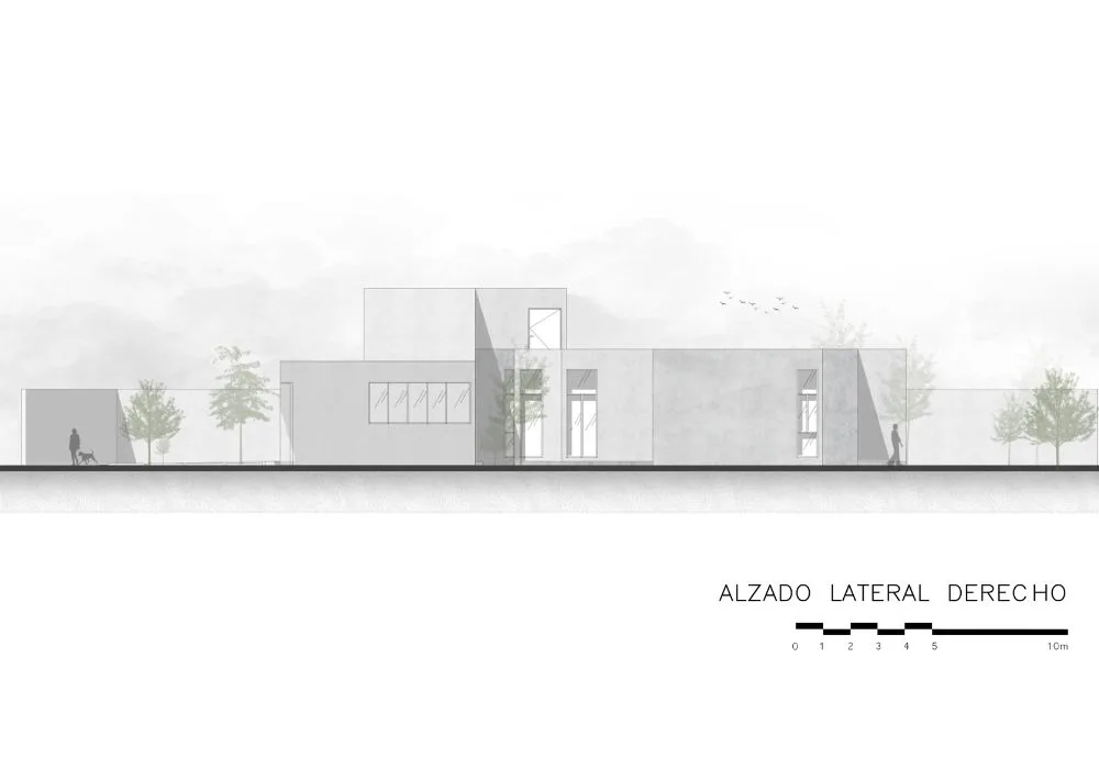 Plano Alzado L. Derecho del proyecto Casa GL