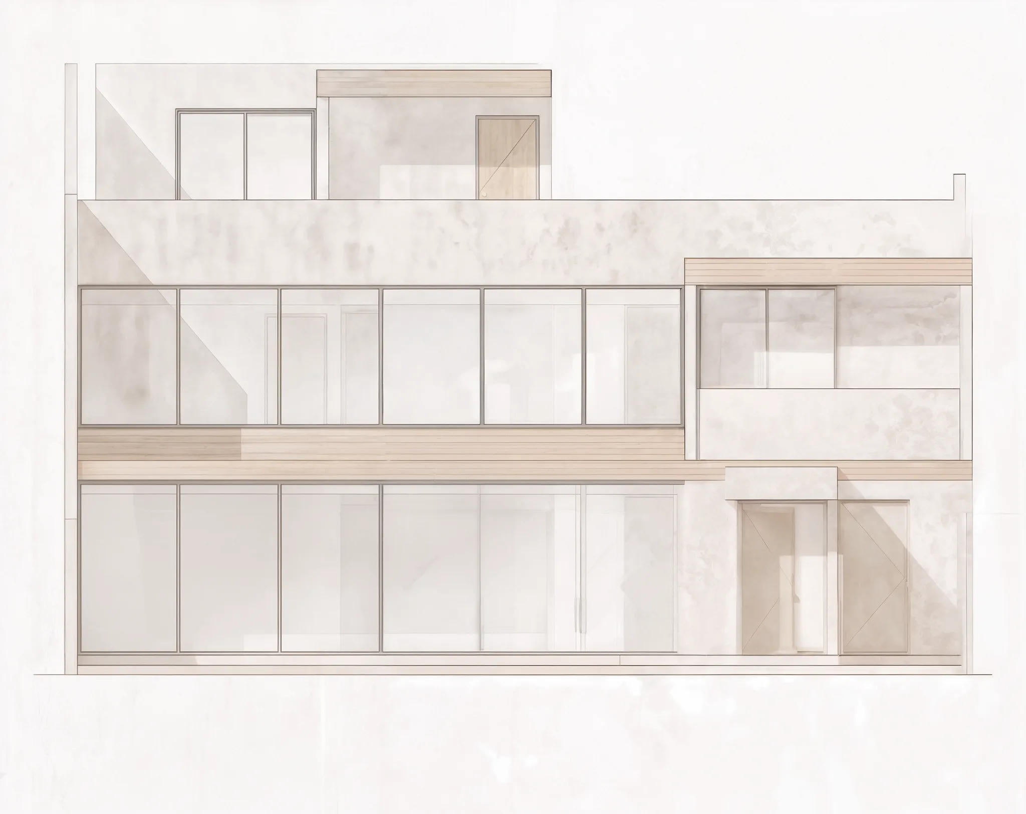 Plano Alzado Norte del proyecto Casa GT