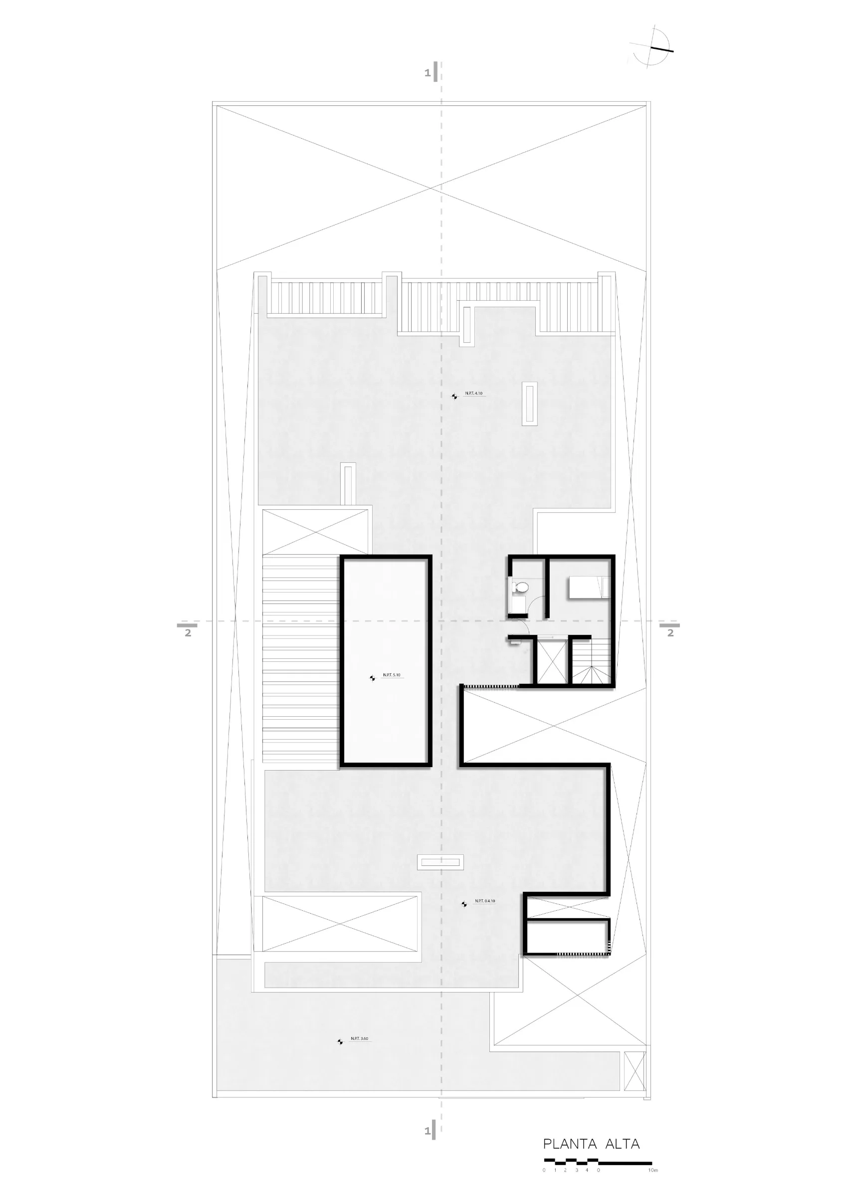 Plano Planta Alta del proyecto Casa DM