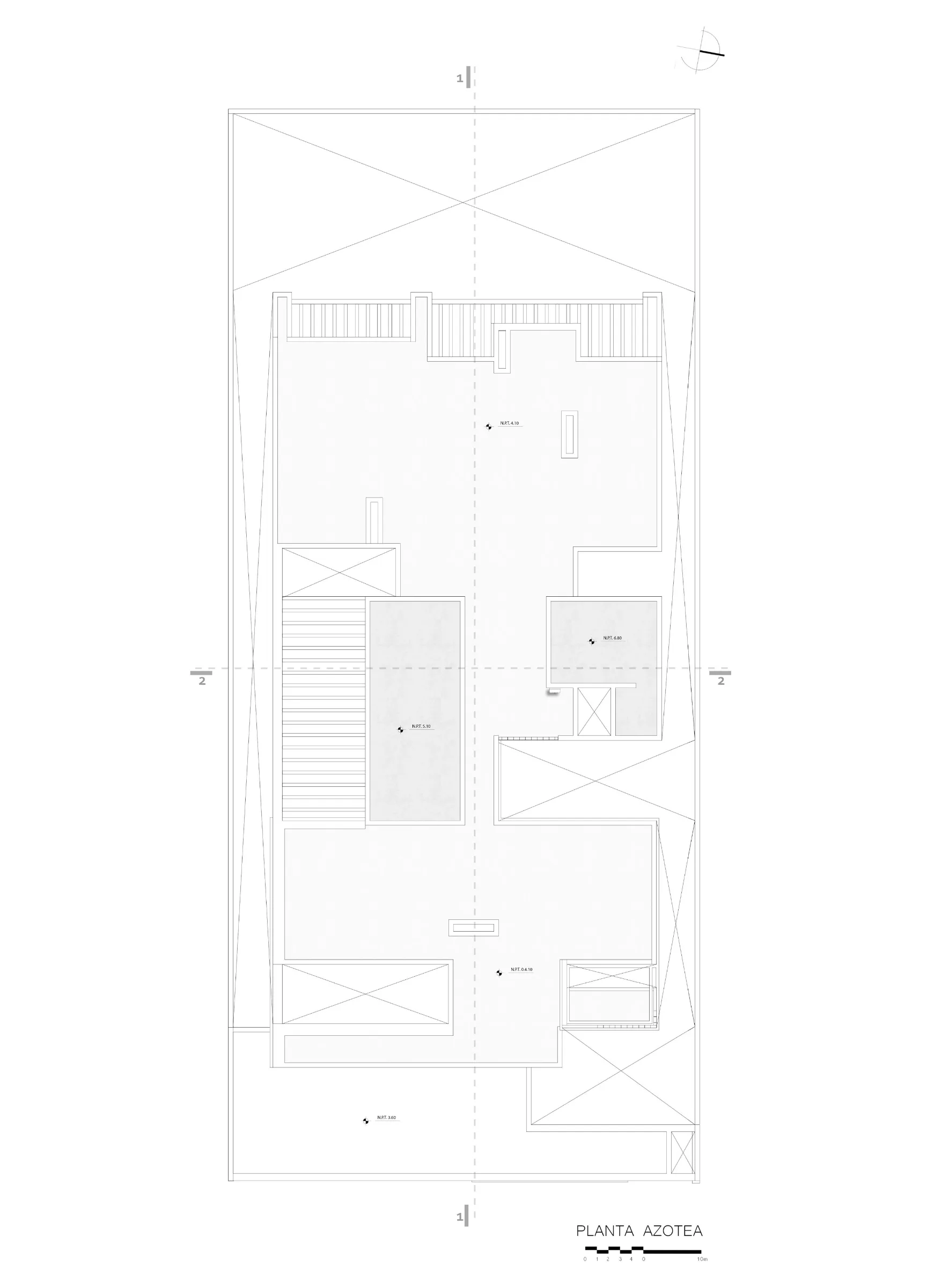 Plano Planta Azotea del proyecto Casa DM