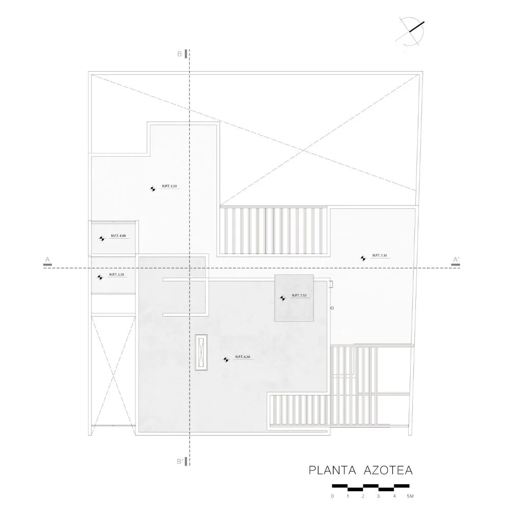 Plano Planta Azotea del proyecto Casa Arenal