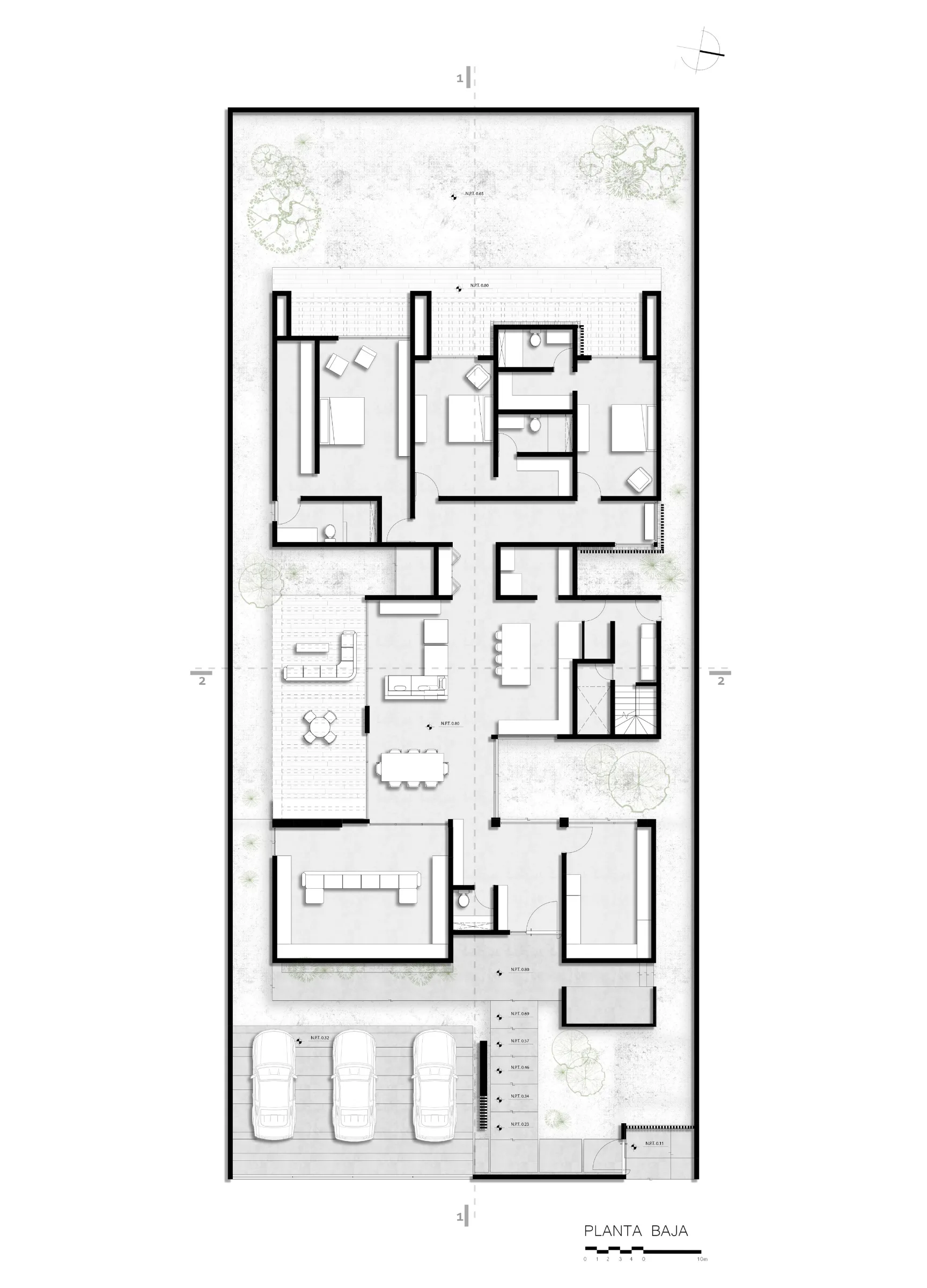Plano Planta Baja del proyecto Casa DM