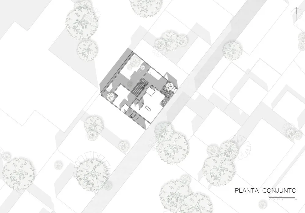 Plano Planta Conjunto del proyecto Casa Arenal