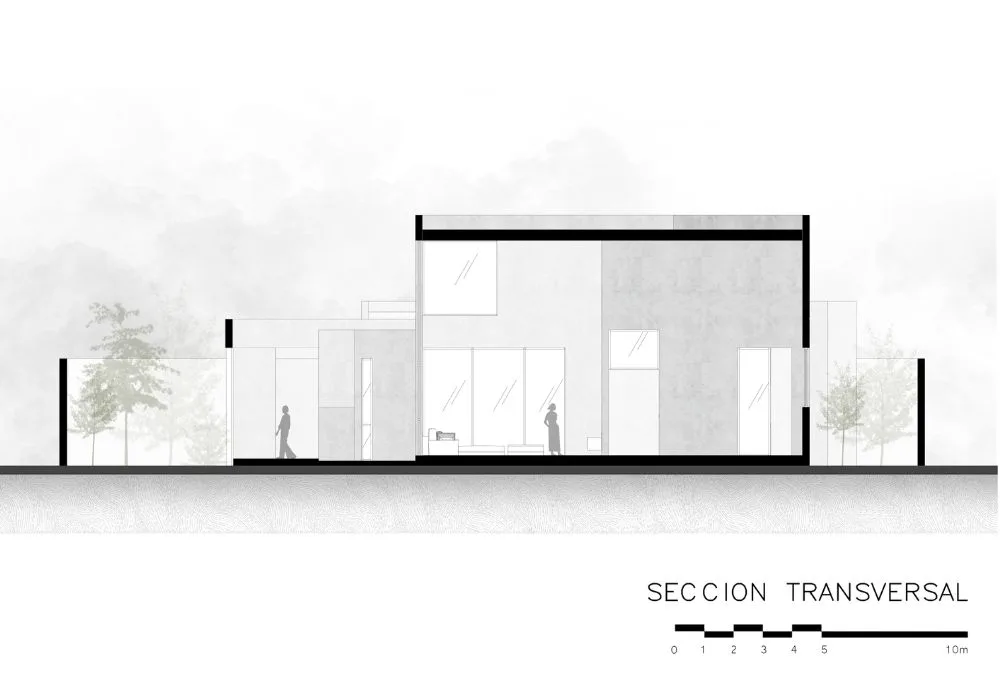 Plano Sección T del proyecto Casa GL